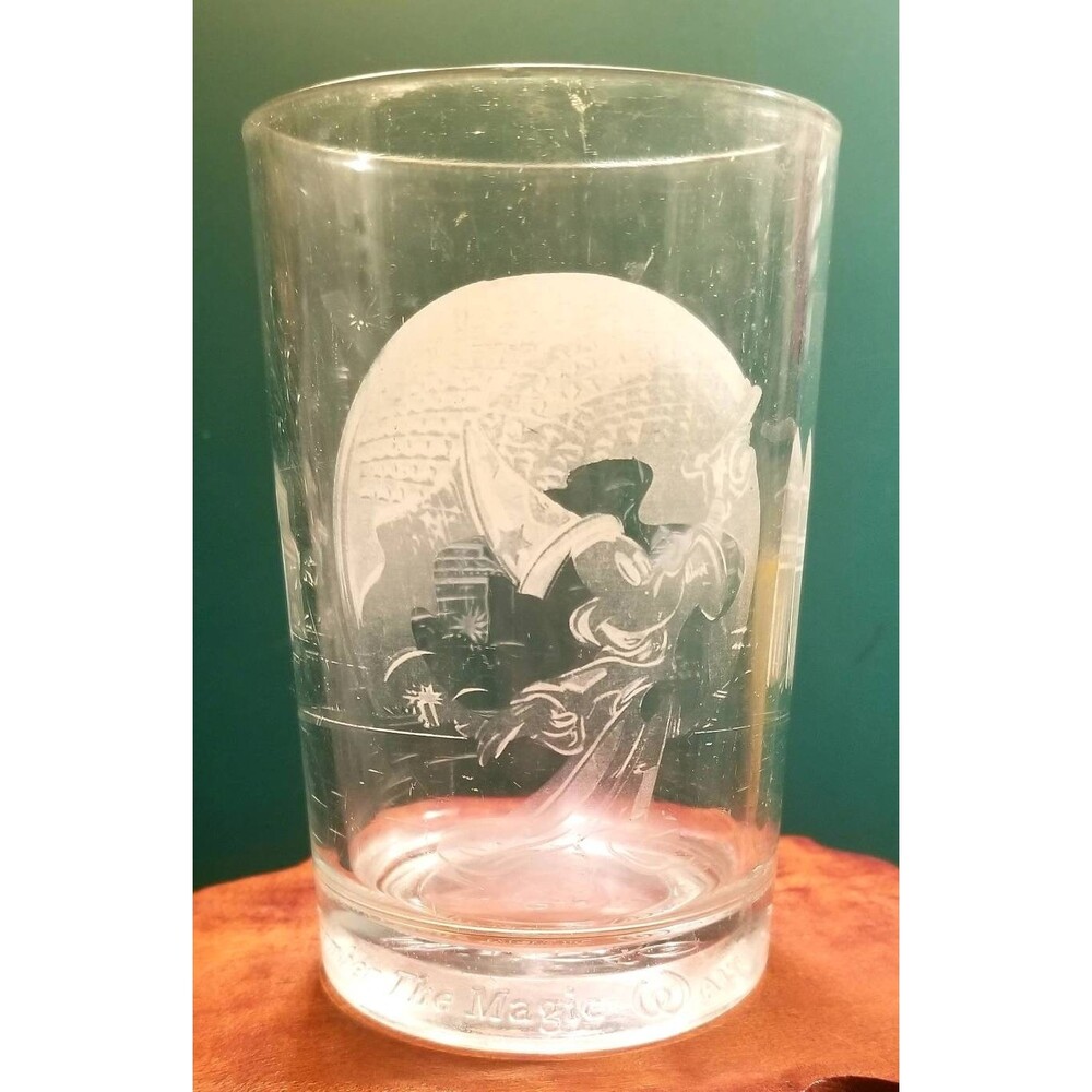 Vintage Walt Disney World Remember The Magic 25th Anniversary Etched Glass
